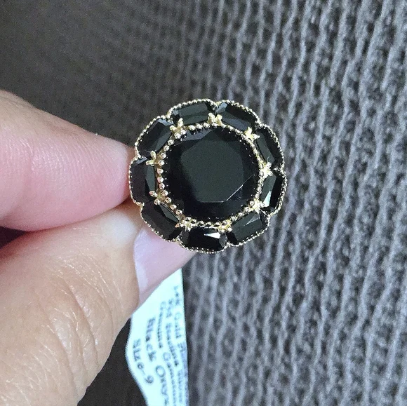 Shivam Black🖤 Onyx Flower🏵 Ring💍 - Picture 11 of 16